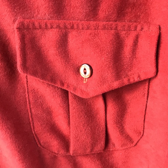 VTG 70s Handmade Velour Burnt Orange Casual Button Up Shirt - Picture 4 of 7
